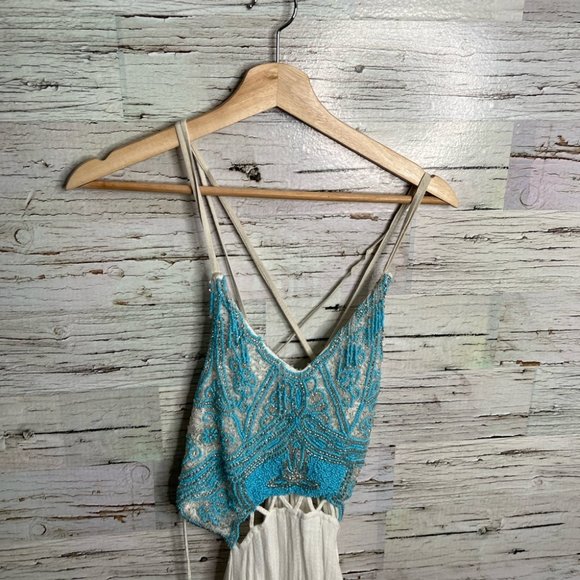 Free People Turquoise Spirit Maxi Dress size 12 - Picture 3 of 14